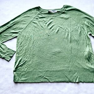Zara Woman Viscose Lightweight Crewneck Sweater in Sea Green size M